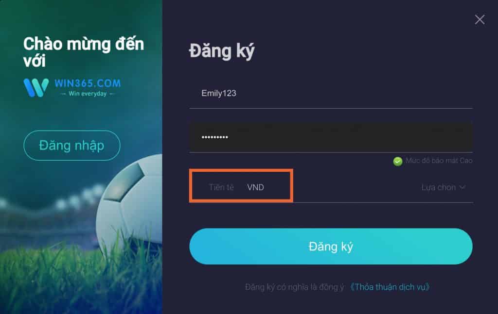 điền thông tin đăng ký win365