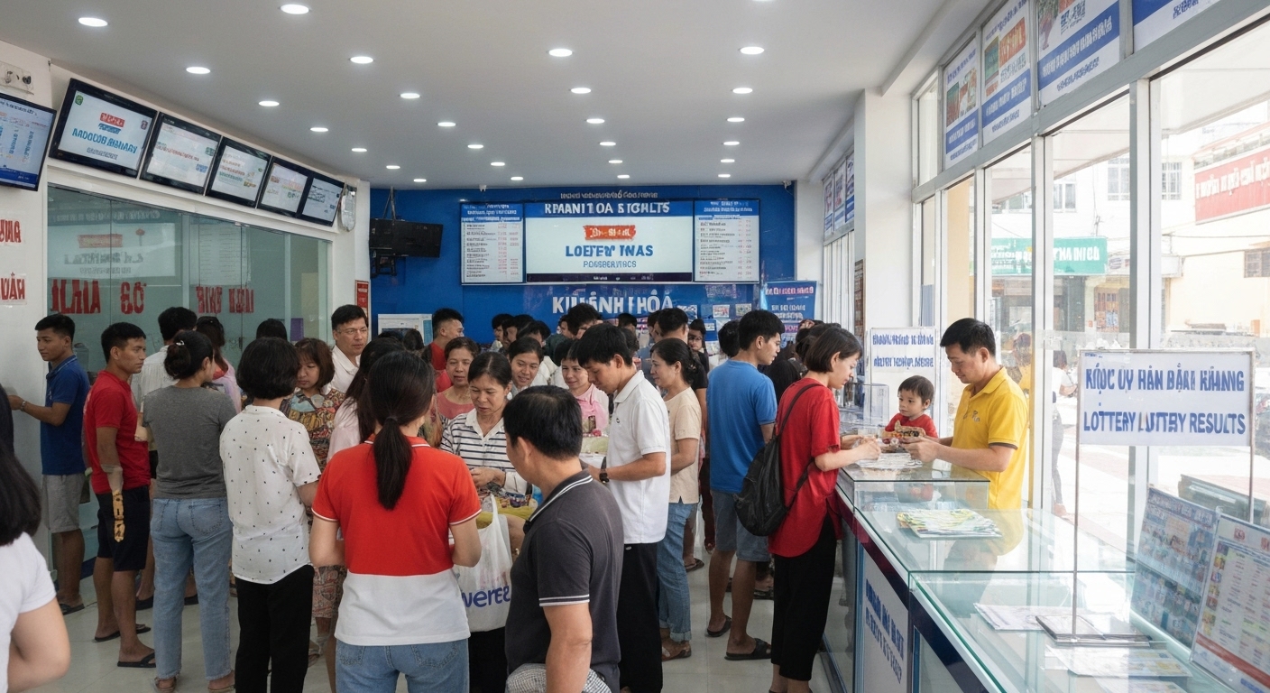 Đại lý vé số Khánh Hòa với nhiều người mua.